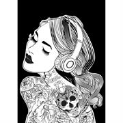 Velvet Art Poster A3, Tattoo Girl